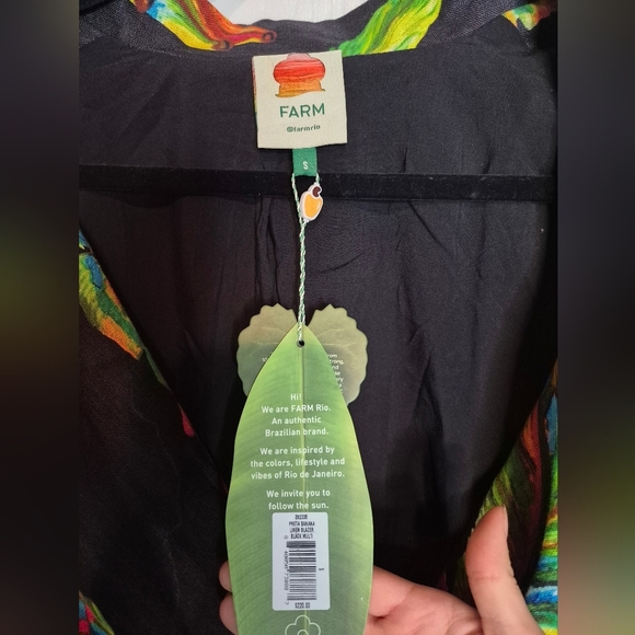 610🦃🎄 NWT farm rio preta banana linen blazer and pants set - Picture 3 of 13